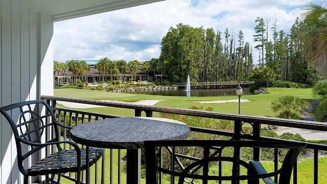 Balcony view with table and chairs