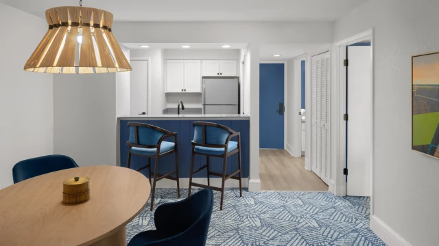 Room view of dining room and kitchen